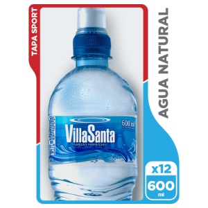 Agua Natural VillaSanta 600 ml. Tapa Sport - 12 Pack