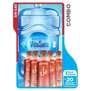 VillaSanta Retornable + Pack Zanná Durazno Arandanos