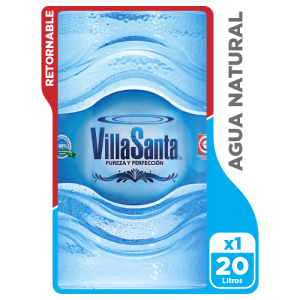 Agua Natural VillaSanta Bidón 20 Lts. Retornable - 1 Pack