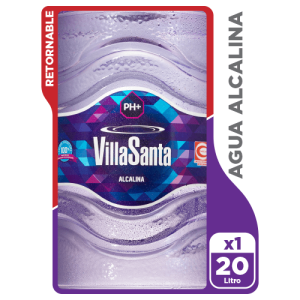 Agua Alcalina VillaSanta Bidón 20 Lts. Retornable - 1 Pack