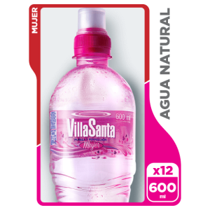 Agua Natural VillaSanta Mujer 600 Ml. Tapa Sport - 12 Pack