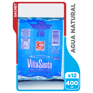 Agua Natural VillaSanta Sachet 400 Ml. - 12 Pack